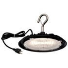 80 Watt Hi-Pro Shop Light with Plug - 8 in. Dia. - 5000K - Black Finish - 120 Volt