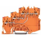 3-conductor sensor supply terminal block; for PNP (positive) switching sensors; with colored conductor entries; 1 mm; Push-in CAGE CLAMP; 1,00 mm; orange